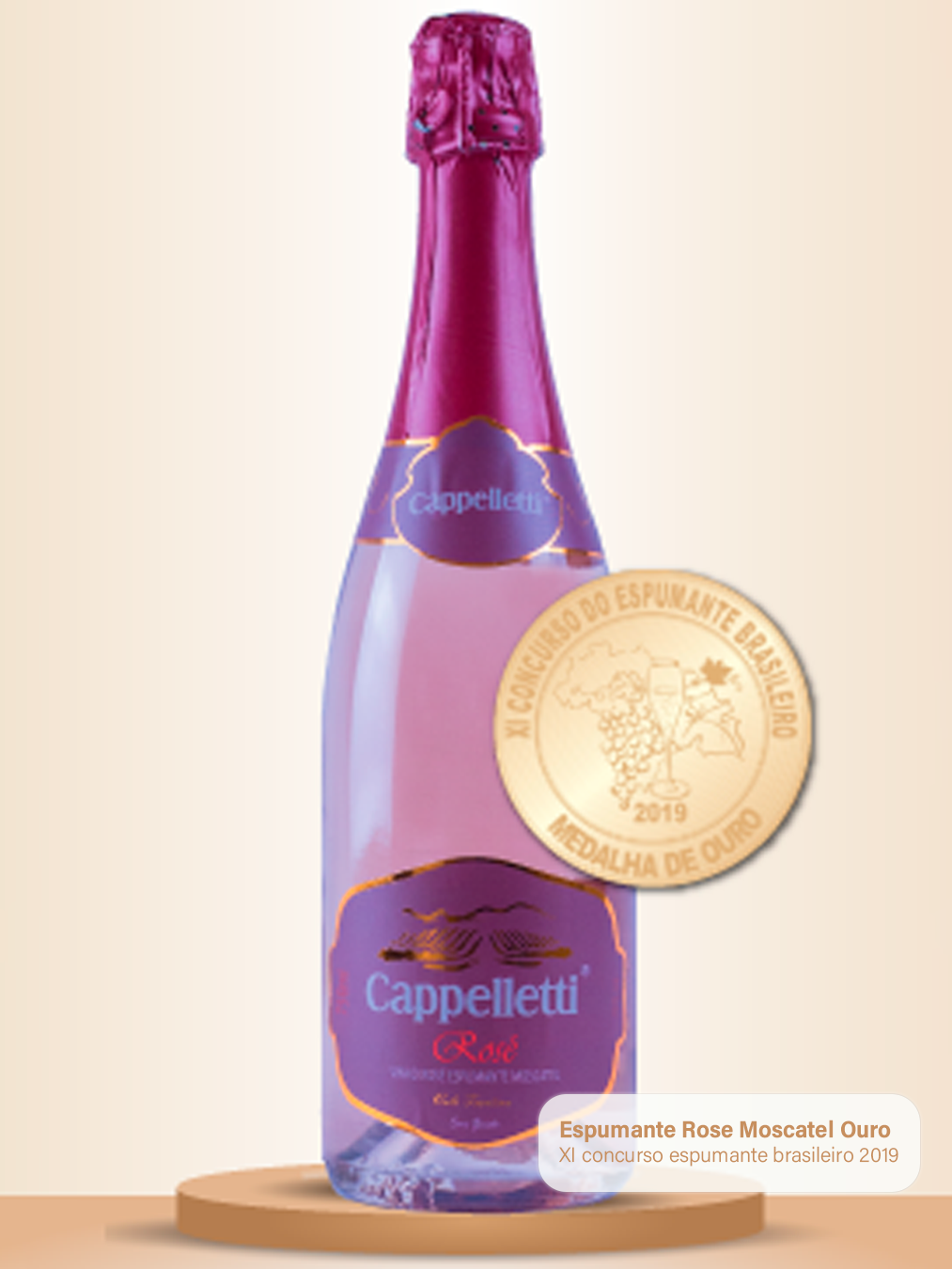 Espumante Rose Moscatel Ouro.
                                                                                XI concurso espumante brasileiro 2019