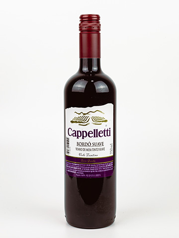 Vinho Tinto de Mesa Suave Bordo